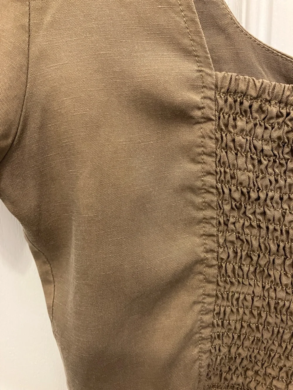 Women's Lace-Up Peplum Top in Olive Brown Renaissance Festival Wear Size Large - Picture 4 of 8